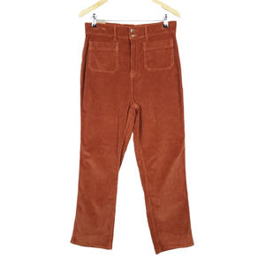 Faherty Womens Portland Corduroy Pant 30 Gingerbread Orange Brown Ankle Length